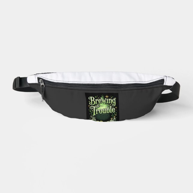Halloween Brewing Trouble Witch Cauldron Potion De Bum Bags (Front)