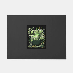Halloween Brewing Trouble Witch Cauldron Potion De Doormat