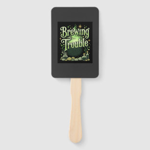 Halloween Brewing Trouble Witch Cauldron Potion De Hand Fan