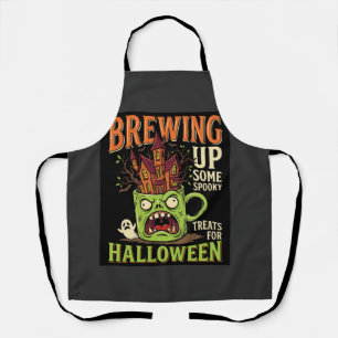 Halloween Brewing Up Spooky Treats Haunted Mug Des Apron