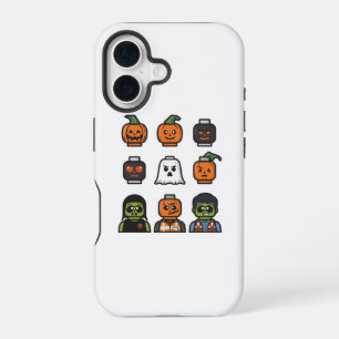 Halloween Brick Head Monster for Kids iPhone 16 Case