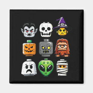 Halloween Brick Pumpkin Ghost Heads Costume Boys Magnet