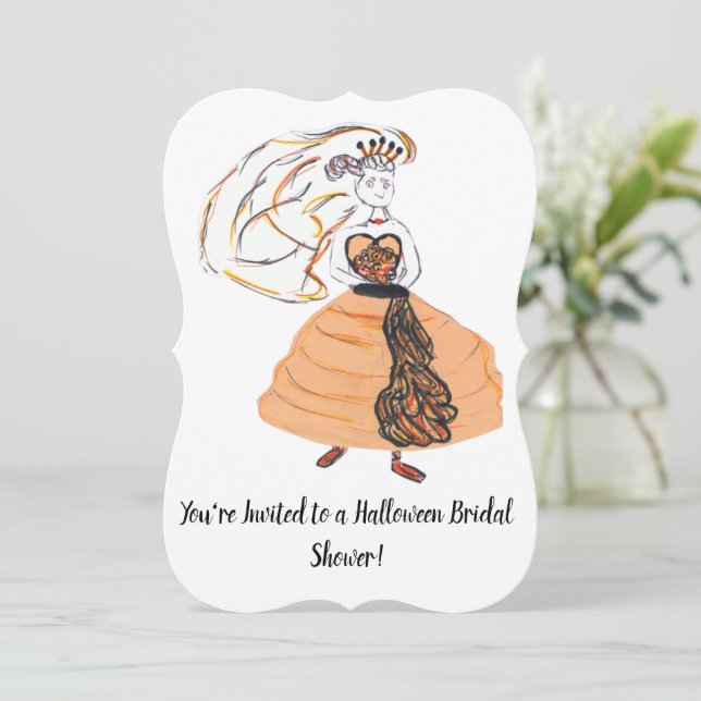 Halloween Bridal Shower Invitation (Standing Front)