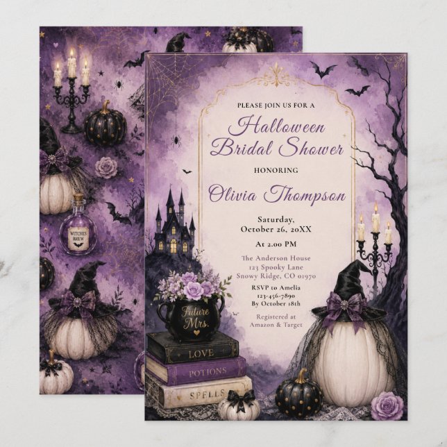 Halloween Bridal Shower Invitation (Front/Back)
