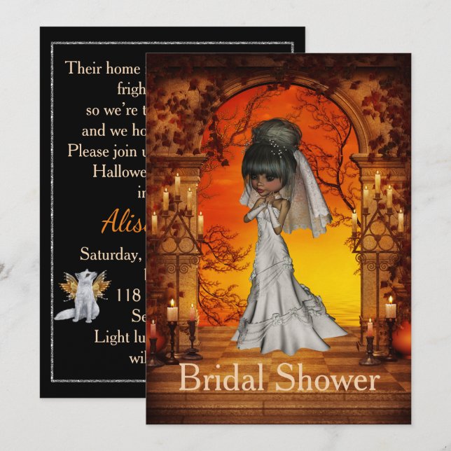 Halloween Bridal Shower Invitation (Front/Back)