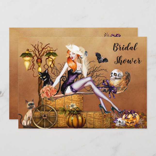 Halloween Bridal Shower Invitation (Front/Back)