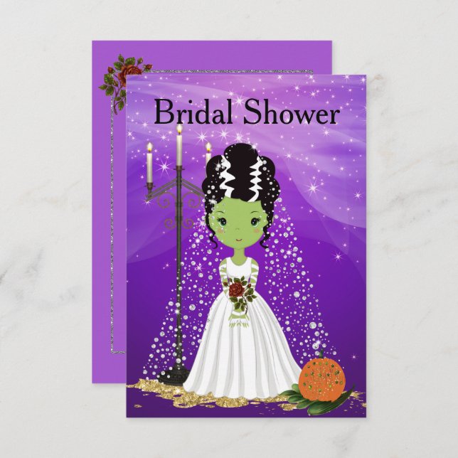 Halloween Bridal Shower Invitation Frankenstein (Front/Back)