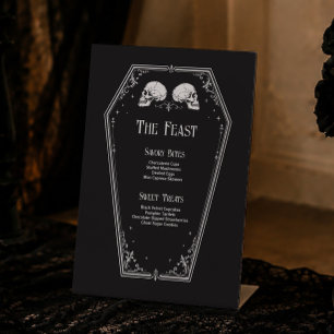 Halloween Bridal Shower Menu Pedestal Sign