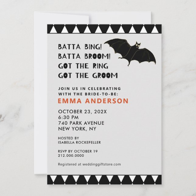 Halloween Bridal Shower October Invitation (Front)