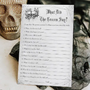 Halloween Bridal Shower What Did He Say Game