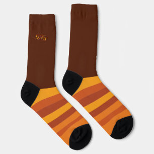 Halloween Bright Yellow Orange Secretly Wild Socks