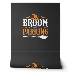 Halloween Broom Parking Witch Hat Graphic Wallpaper
