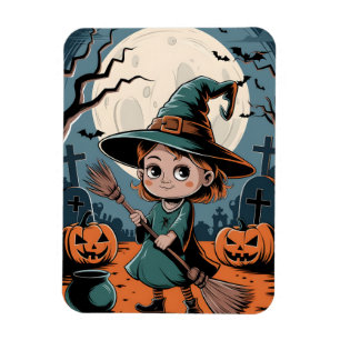 Halloween - broom witch magnet