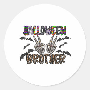 Halloween Brother Classic Round Sticker