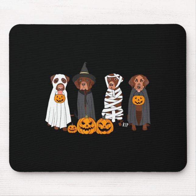 Halloween Brown Labrador Ghost Soky Chocolate Lab  Mouse Pad (Front)