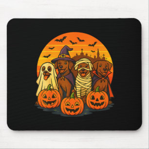 Halloween Brown Labrador Ghost Soky Chocolate Lab  Mouse Pad