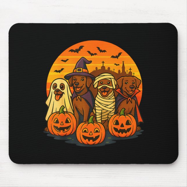 Halloween Brown Labrador Ghost Soky Chocolate Lab  Mouse Pad (Front)