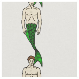 halloween brunette merman funny mermaid fabric