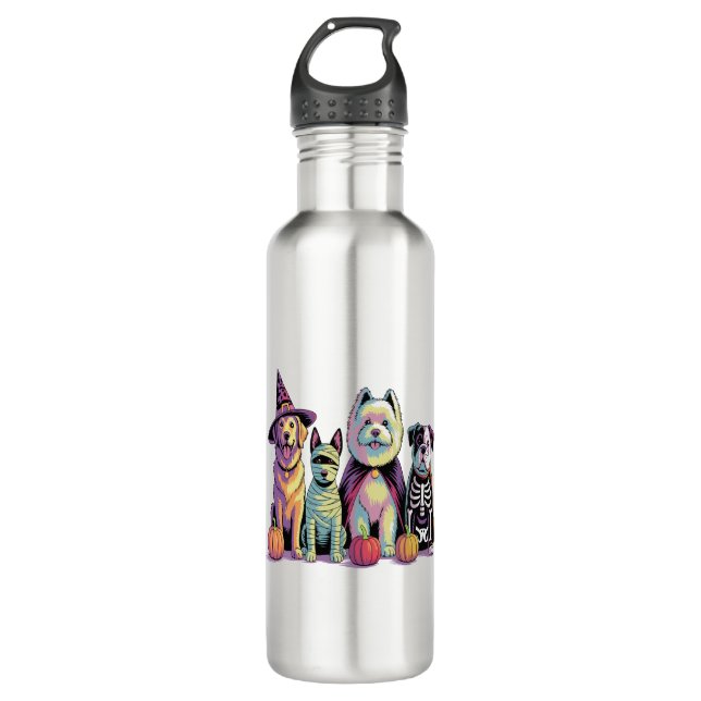 Halloween Brush Squad Dog 710 Ml Water Bottle (Front)