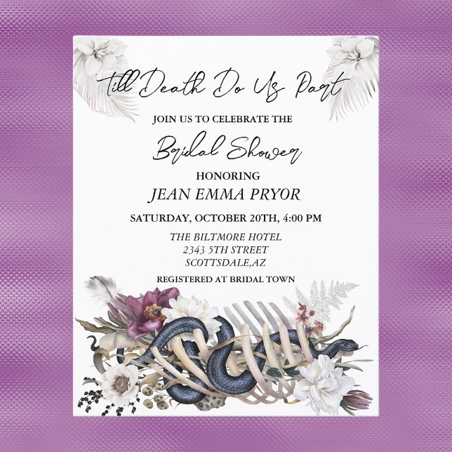 Halloween Budget Bridal Shower Floral  Invitation  (Creator Uploaded)