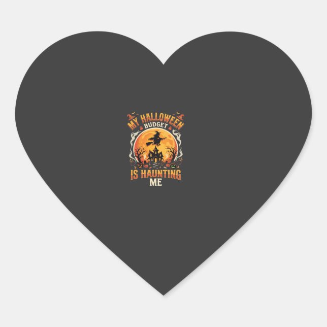 Halloween Budget Haunt Heart Sticker (Front)
