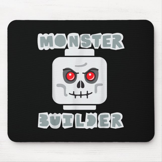 Halloween Building Bricks Monster Builder Skull Mouse Pad (Front)