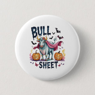 Halloween Bull Sheet,Funny Ghost Cow 6 Cm Round Badge