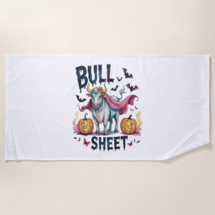 Halloween Bull Sheet,Funny Ghost Cow Beach Towel