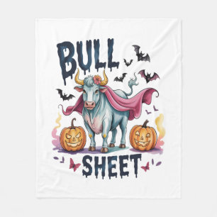 Halloween Bull Sheet,Funny Ghost Cow Fleece Blanket
