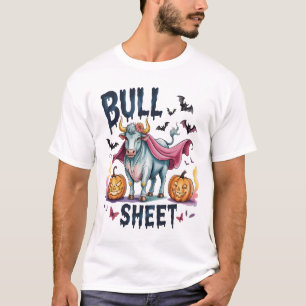 Halloween Bull Sheet,Funny Ghost Cow T-Shirt