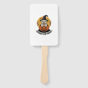 Halloween Bulldog Shirt With Vintage Pumpkin Dog A Hand Fan