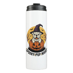 Halloween Bulldog Shirt With Vintage Pumpkin Dog A Thermal Tumbler