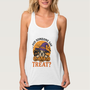 Halloween Bulldog Witch Dog Treat Vintage Shirt De