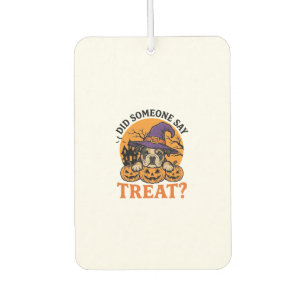 Halloween Bulldog Witch Dog Treat Vintage Shirt De Car Air Freshener