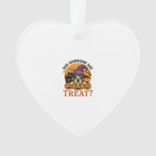 Halloween Bulldog Witch Dog Treat Vintage Shirt De Ornament