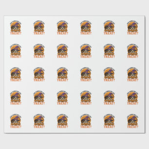 Halloween Bulldog Witch Dog Treat Vintage Shirt De Wrapping Paper