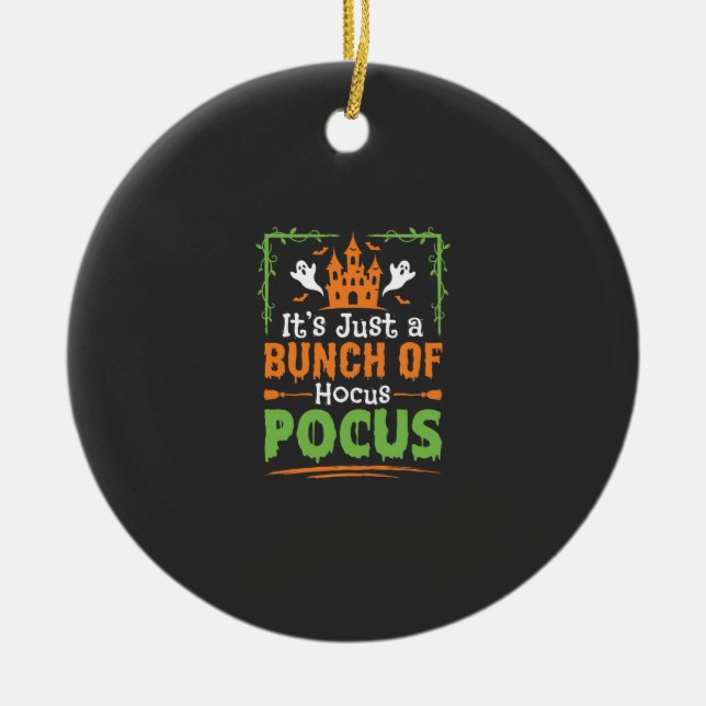 Halloween Bunch of Hocus Pocus Ceramic Tree Decoration (Front)