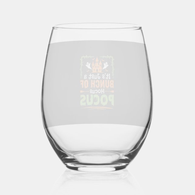 Halloween Bunch of Hocus Pocus Stemless Wine Glass (Front)