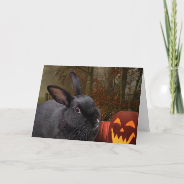 Halloween Bunny Holiday Card (Front)