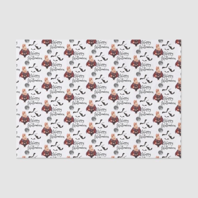 Halloween Bunny Tissue Paper  (Front)