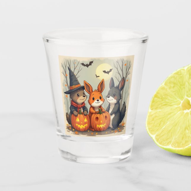 Halloween Bunny Trio - Halloween Edition Shot Glass (Front)