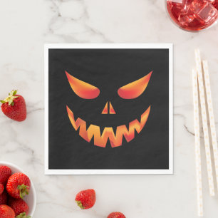 Halloween Burning Pumpkin Face Napkin