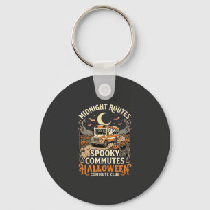 Halloween Bus Driver Midnight Route Key Ring
