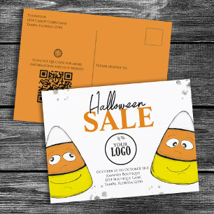 Halloween Business Logo Promotional QR Code Candy Postcard