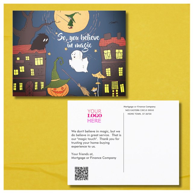 Halloween Business Mortgage Real Estate Thank You  Announcement Postcard (Creator Uploaded)