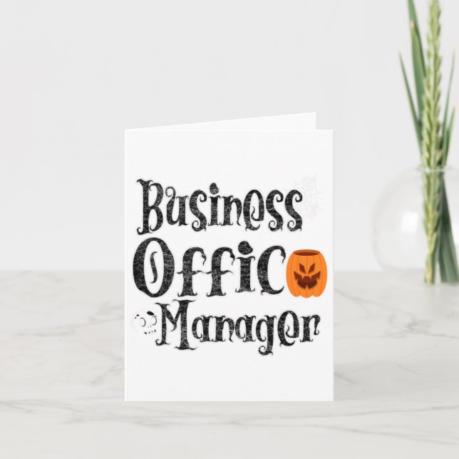 Halloween Business Office Manager Funny Front Pump Card (Front)
