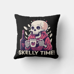 halloween but its skelly time cushion