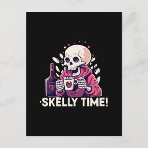 halloween but its skelly time enclosure card