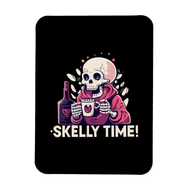 halloween but its skelly time magnet (Vertical)
