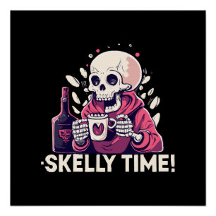 halloween but its skelly time poster